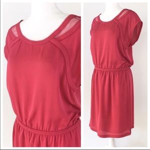 Maison Scotch silk pink mesh Valentine dress 4/12